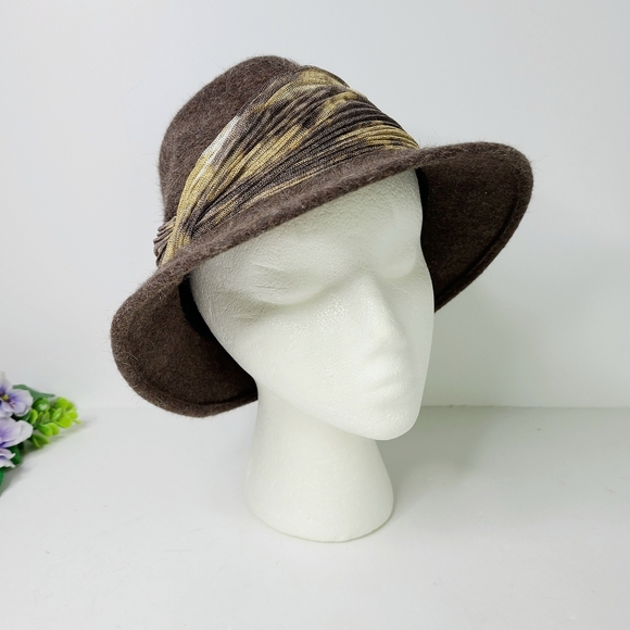 Sherel's New York Brown Tan Mohair Wool-Blend Vintage Fedora Hat - Picture 6 of 7